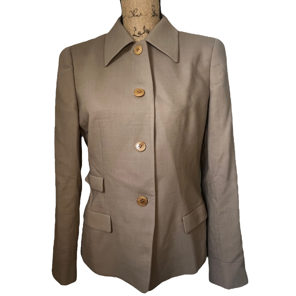 Vintage Giorgio Armani Classic Tan Wool Blazer 6